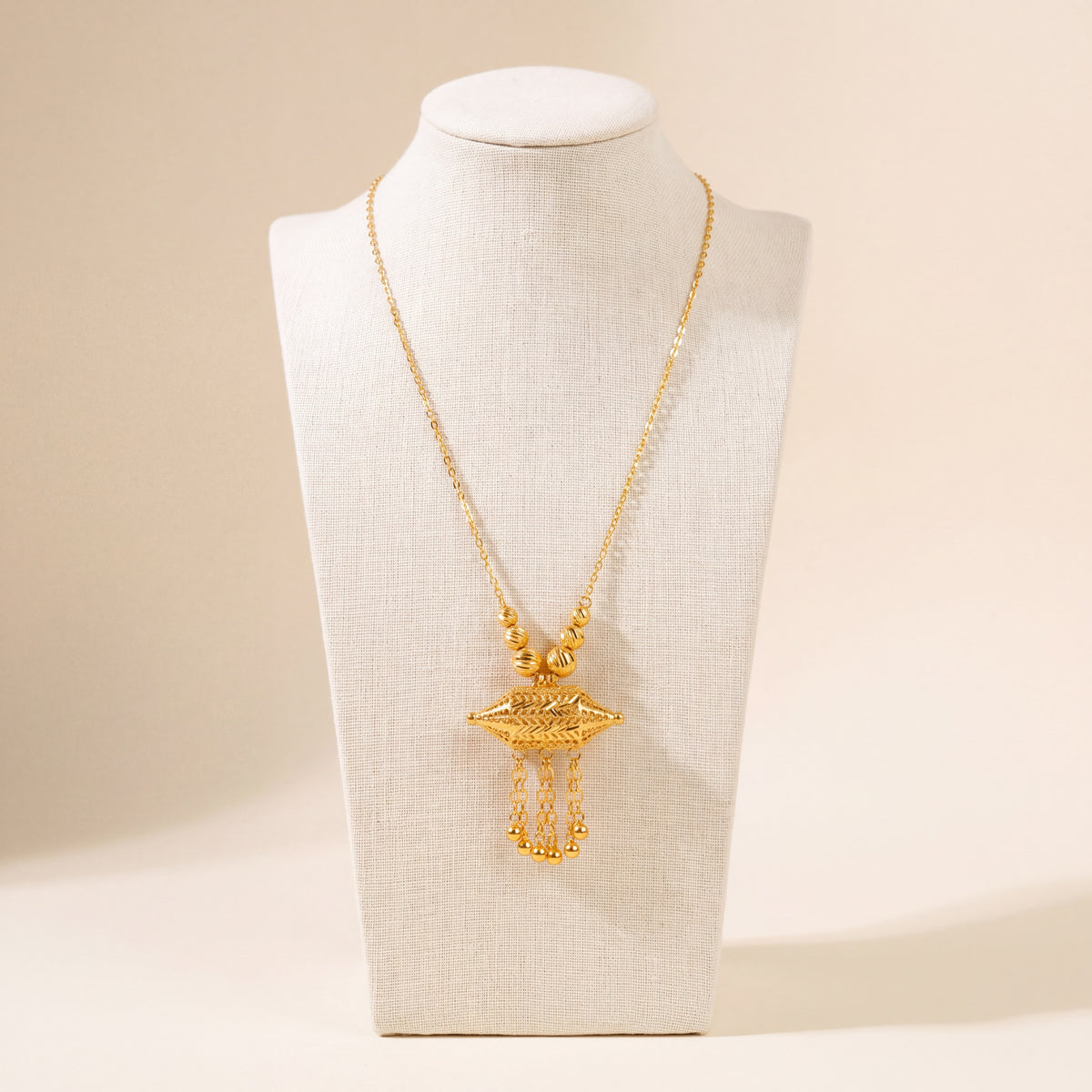 Kids Barrel Mala Necklace 7, 925 silver 24K gold plated