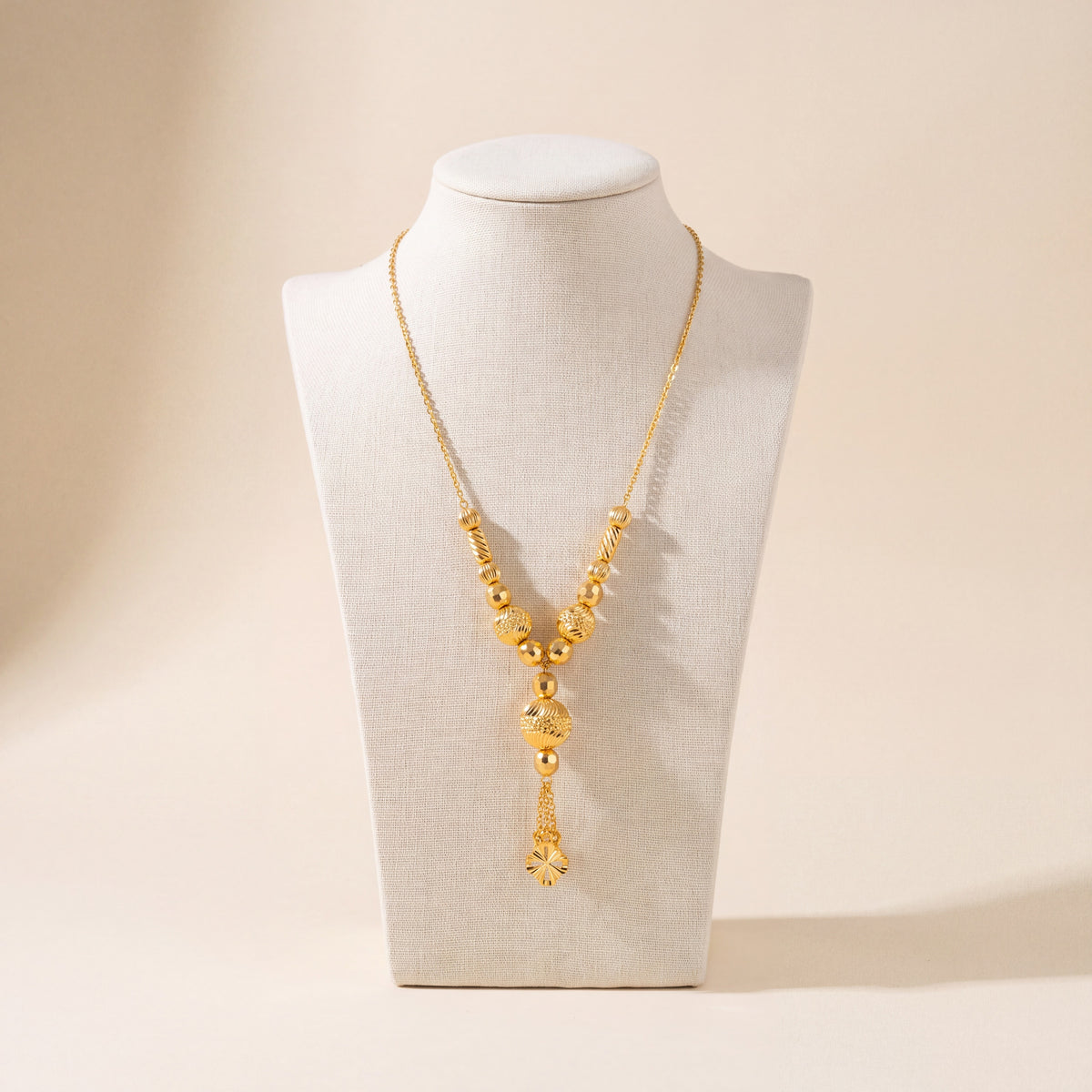 Kids Beads Mala Necklace 1, 925 silver 24K gold plated