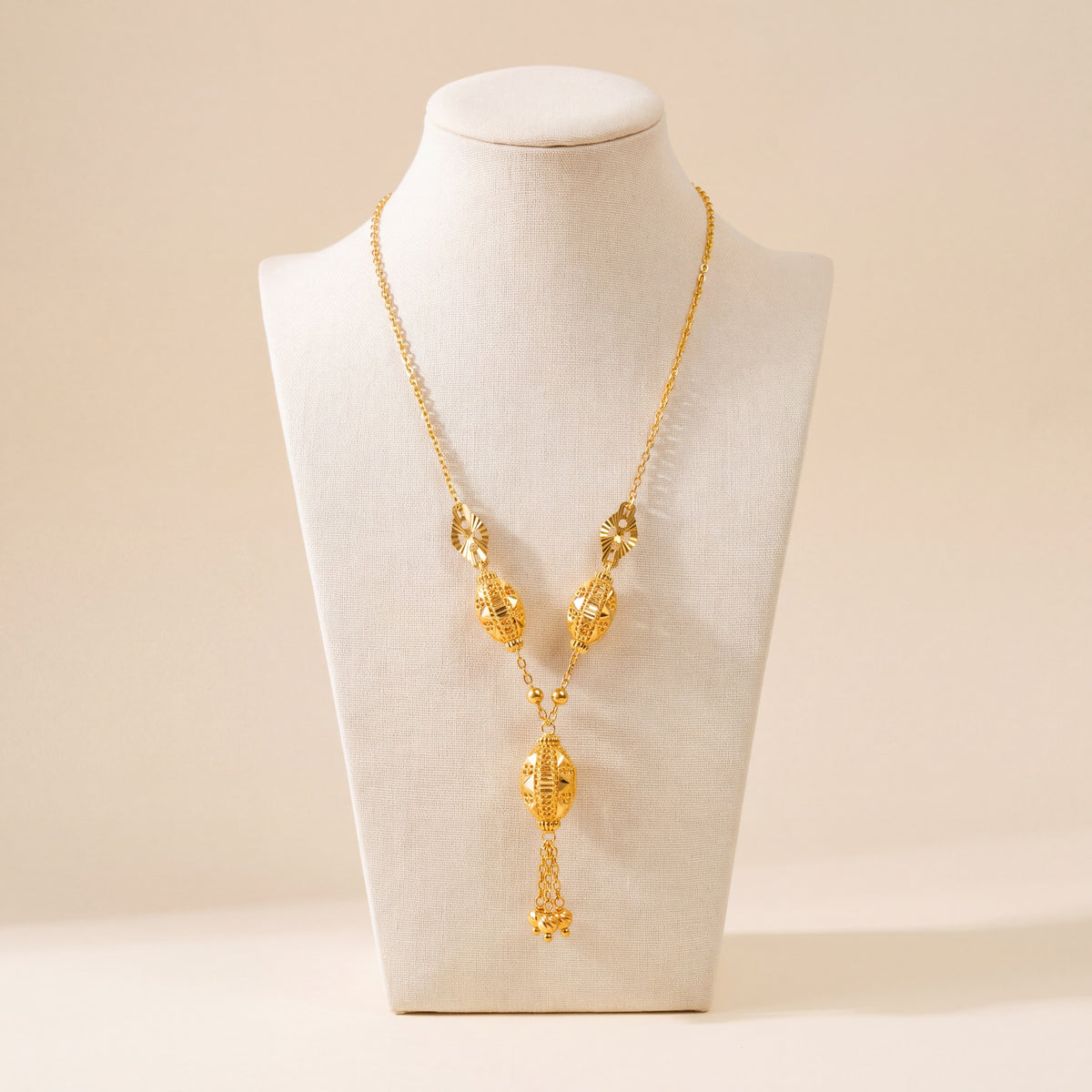 Kids Beads Mala Necklace 11, 925 silver 24K gold plated