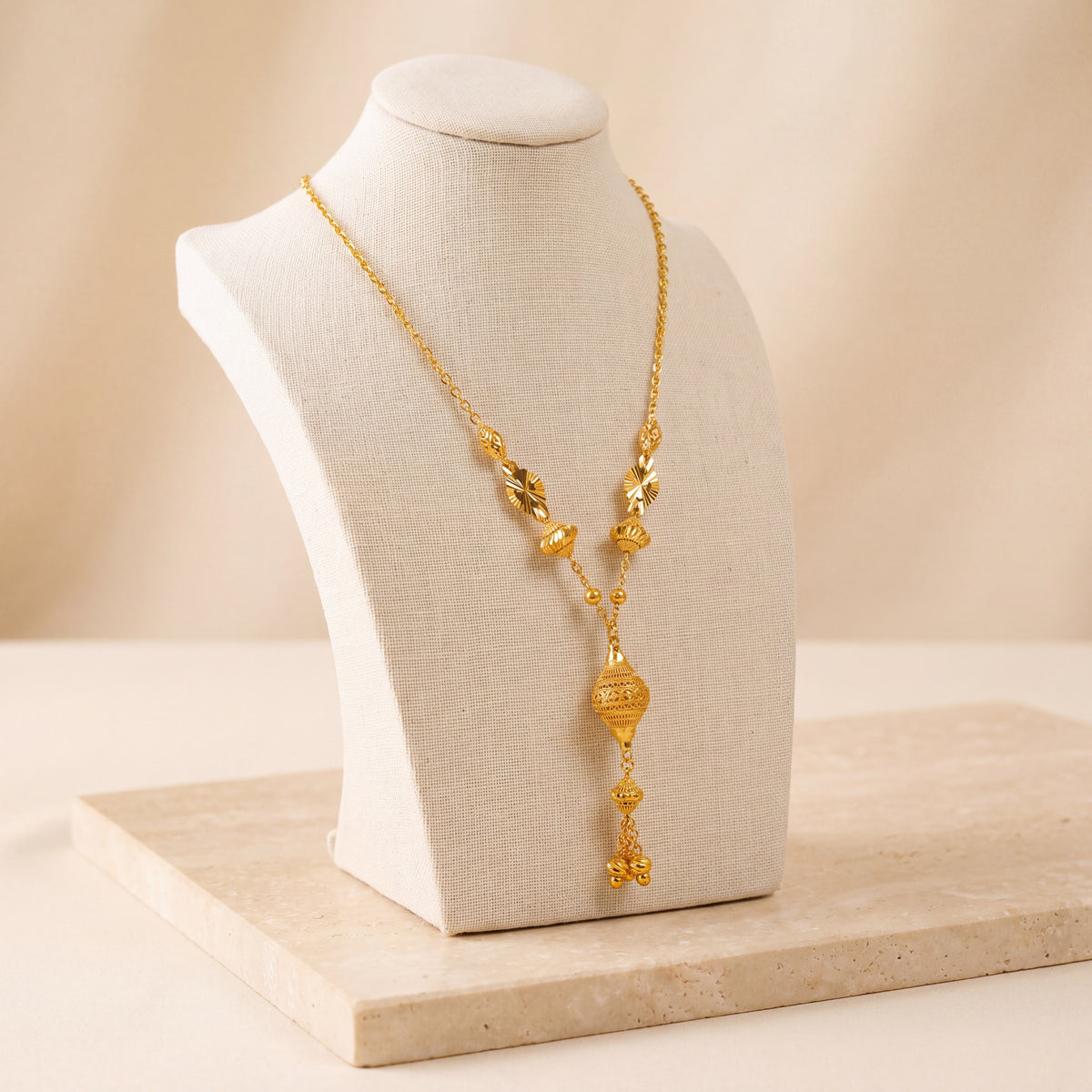 Kids Beads Mala Necklace 15 on travertine