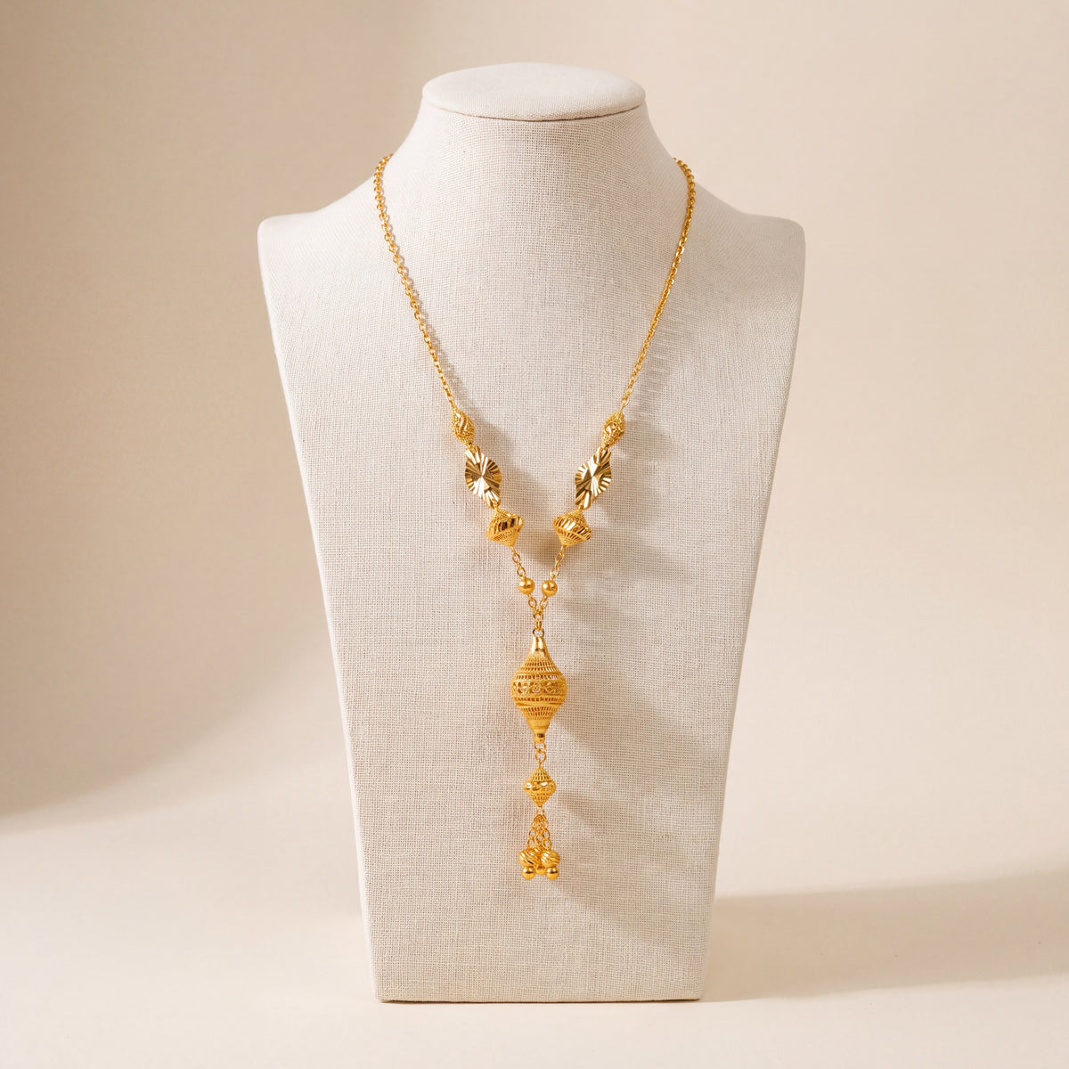 Kids Beads Mala Necklace 15, 925 silver 24K gold plated