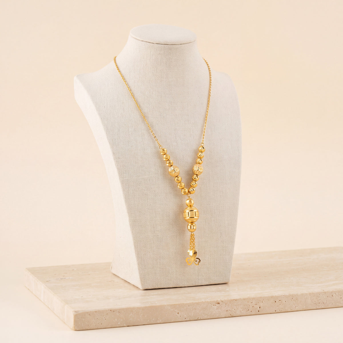 Kids Beads Mala Necklace 3 on travertine