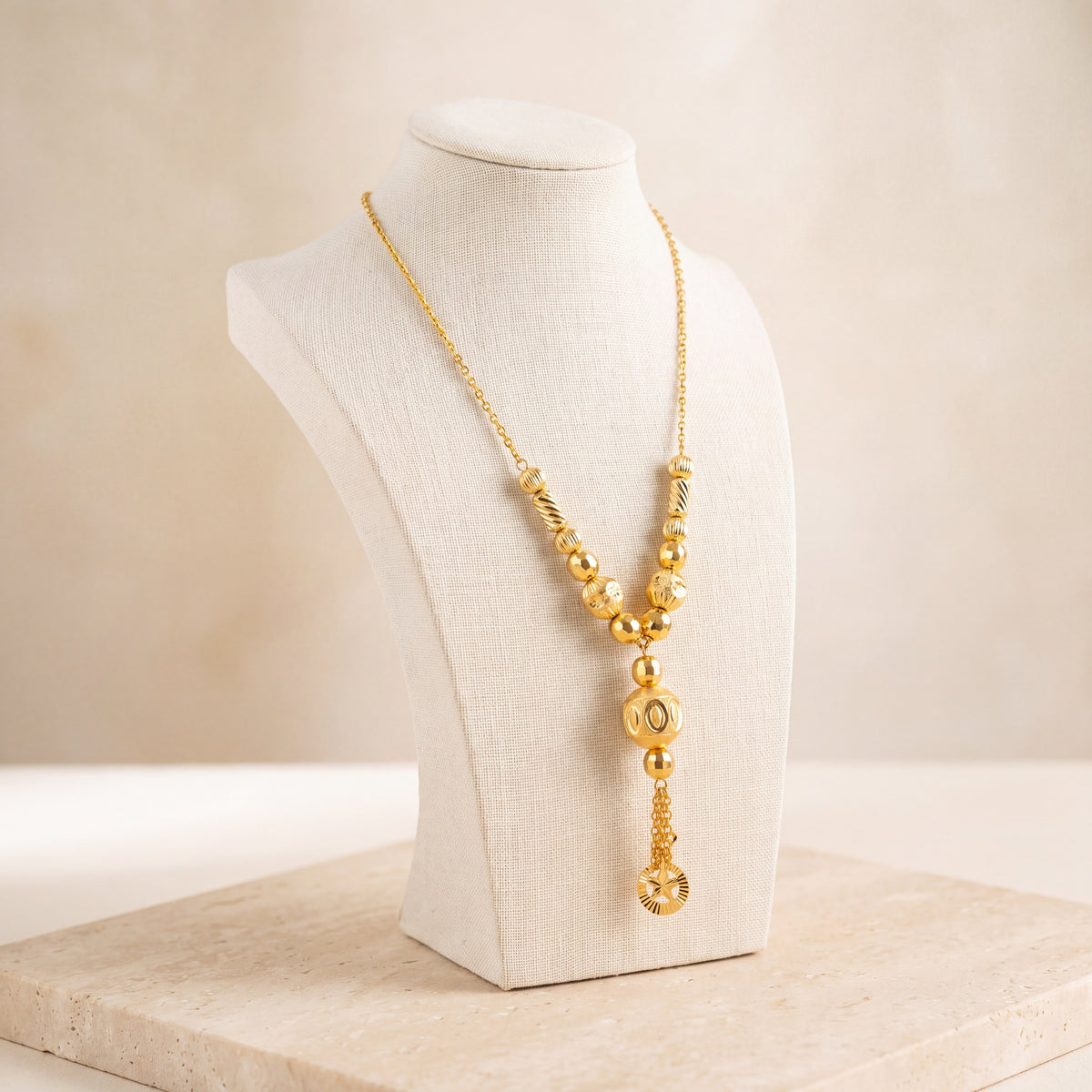 Kids Beads Mala Necklace 5 on travertine