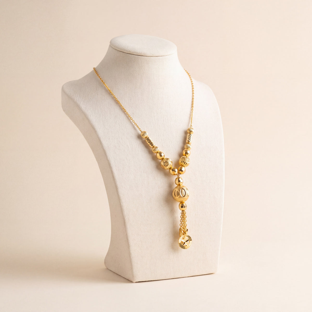 Kids Beads Mala Necklace 5, 925 silver 24K gold plated