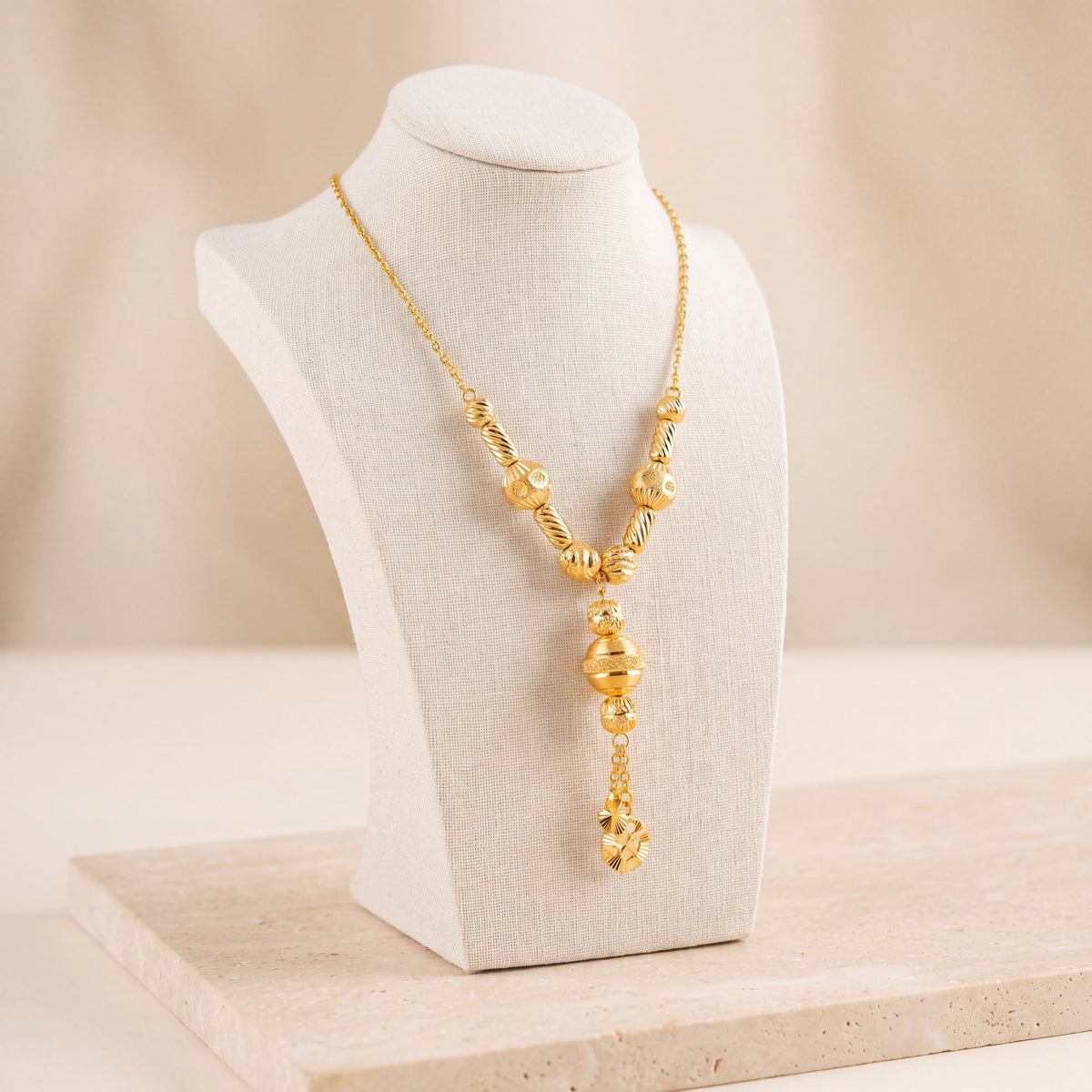 Kids Beads Mala Necklace 6 on travertine
