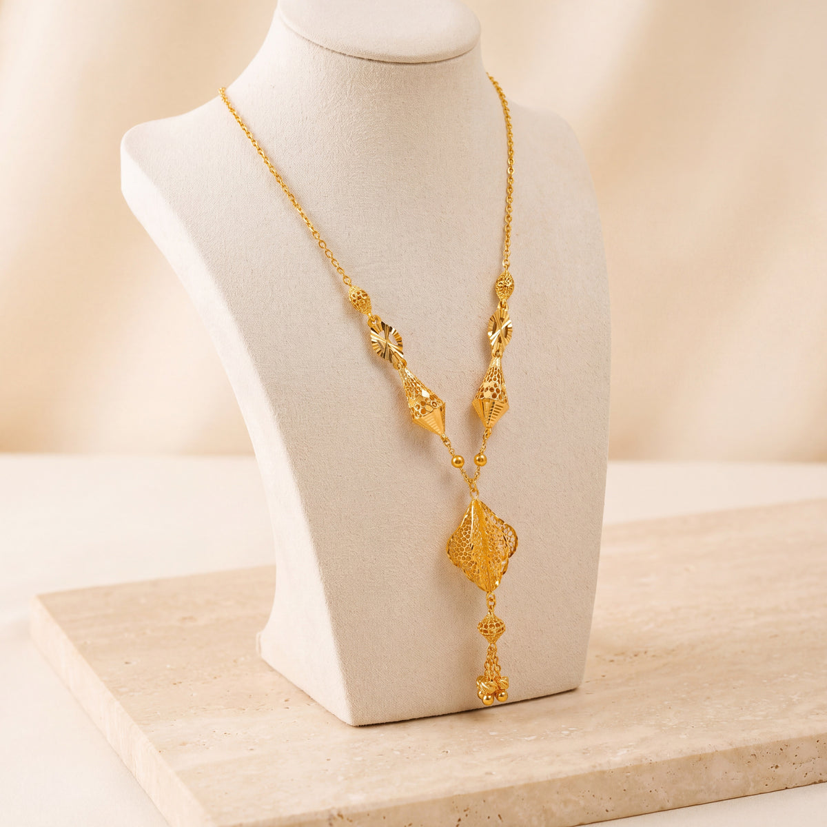 Kids Beads Mala Necklace 8 on travertine