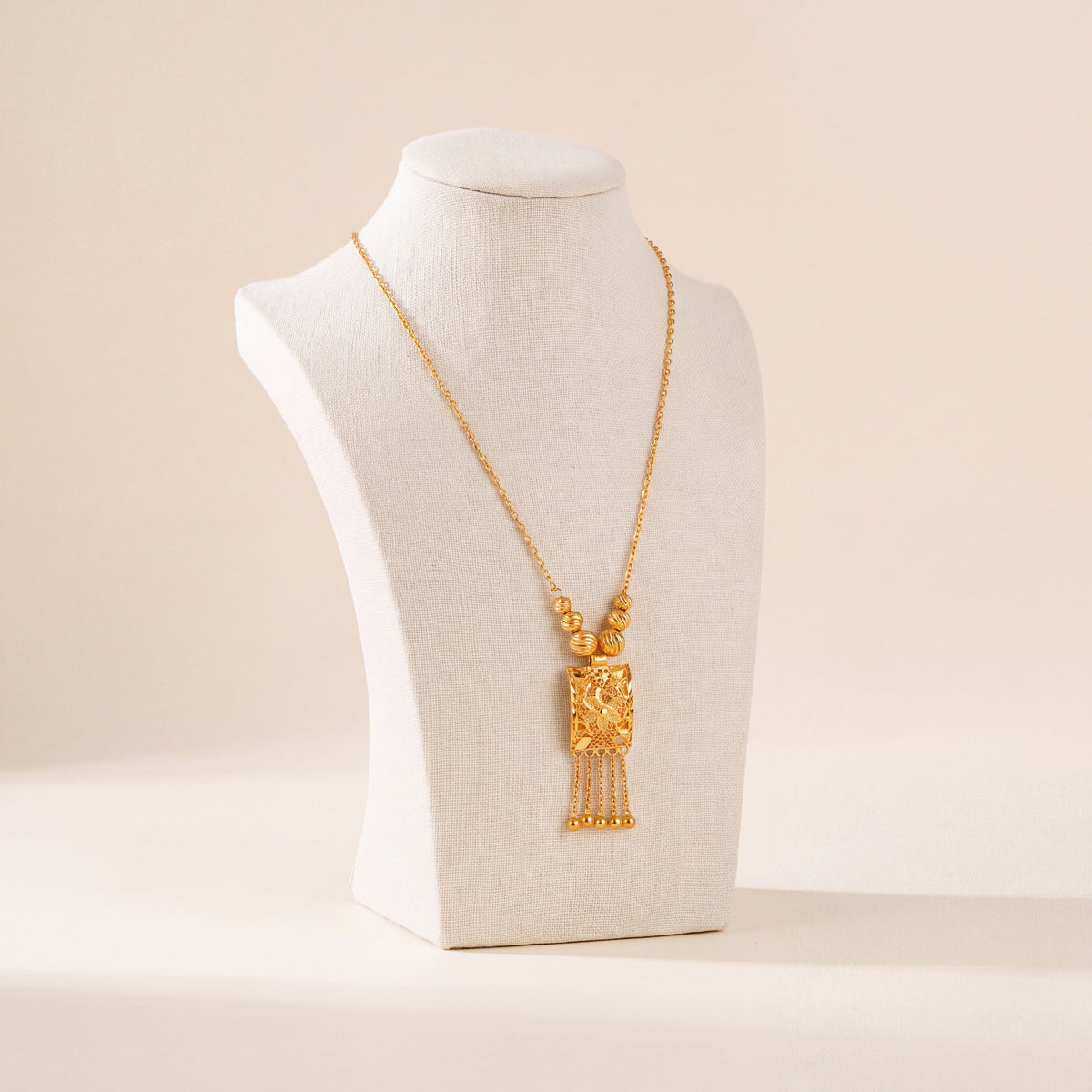 Kids Casting Mala Necklace 11, 925 silver 24K gold plated