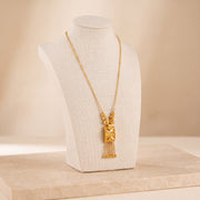 Kids Casting Mala Necklace 3 on travertine