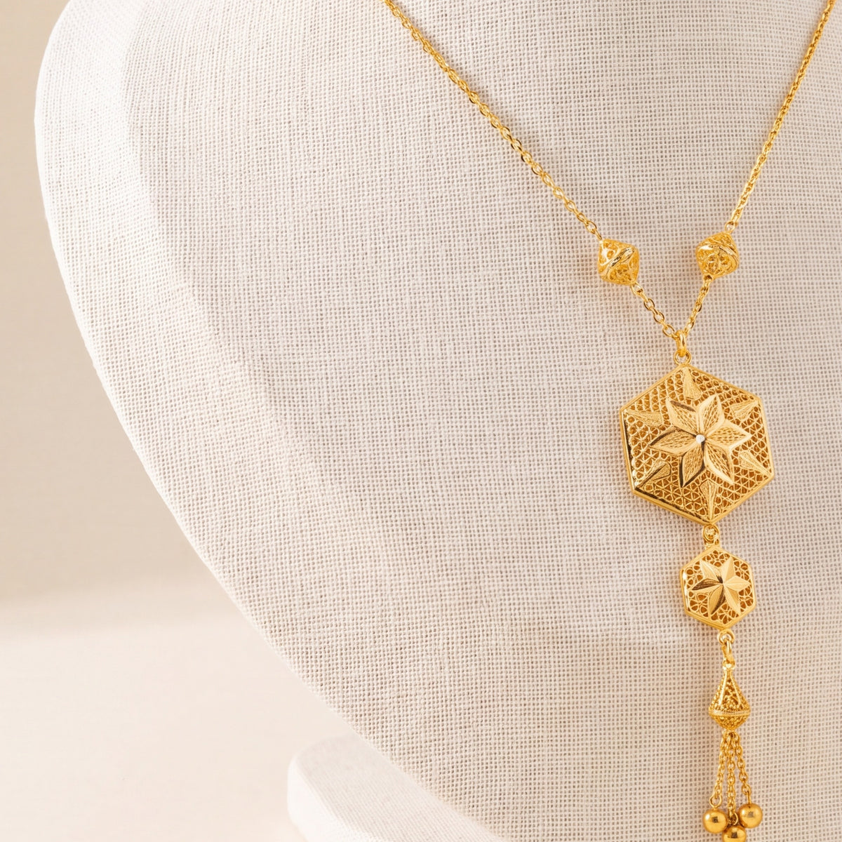 Kids Double Hexa Mala Necklace design detail