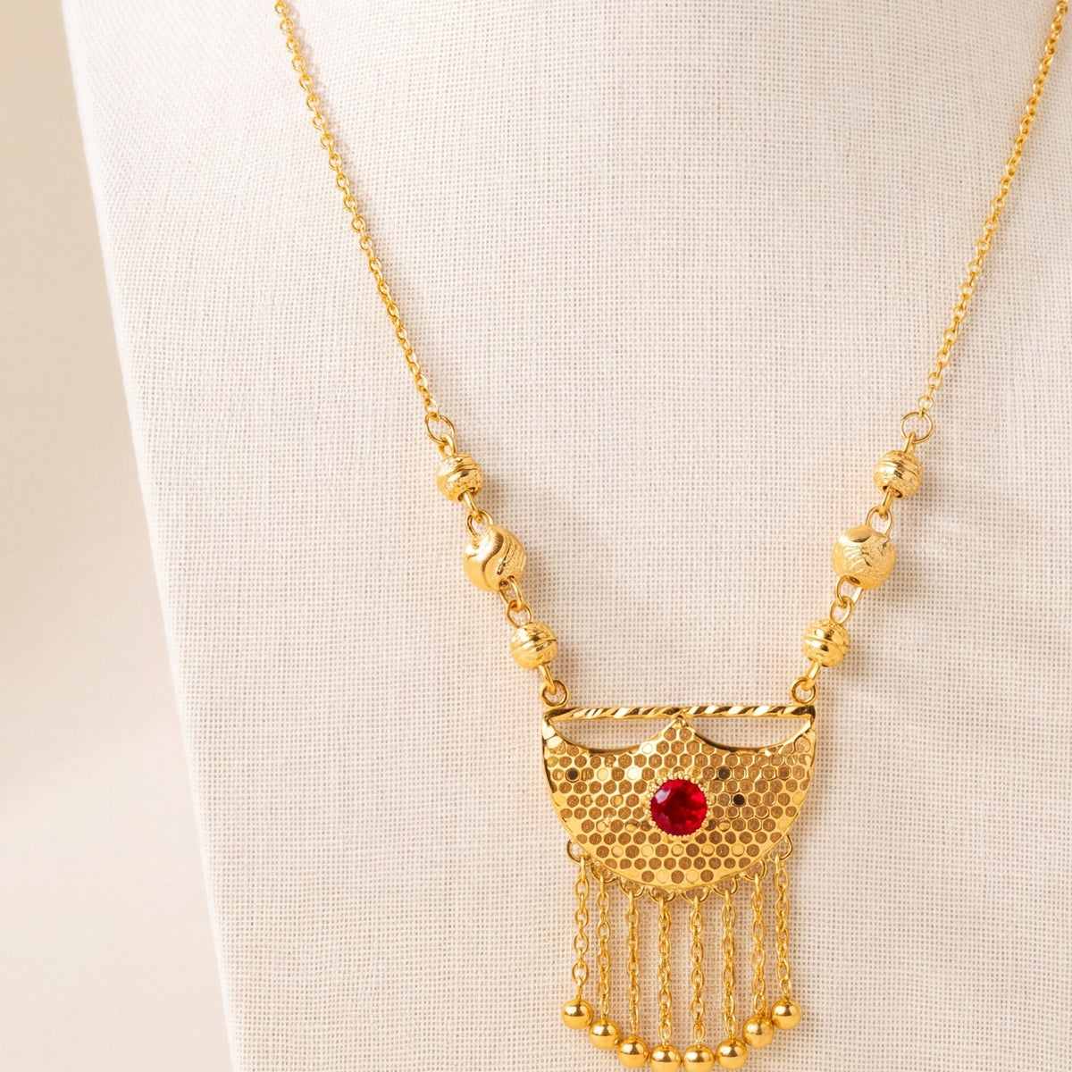 Kids Moon Mala Necklace with Stone 3 design detail
