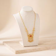 Kids Moon Mala Necklace with Stone 4 on travertine