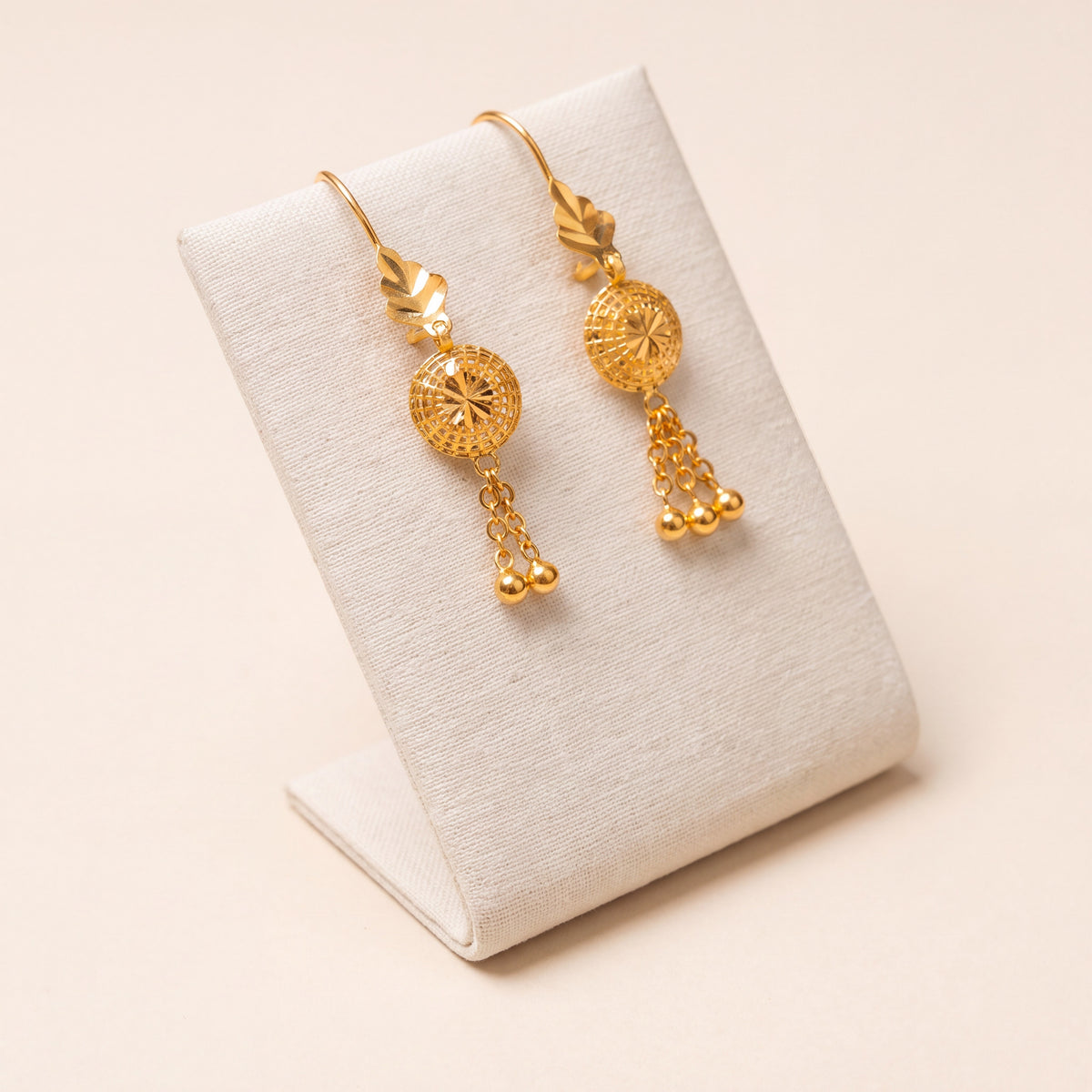 Kids RP Earrings 2 – Leaf top, 925 silver 24K gold plated