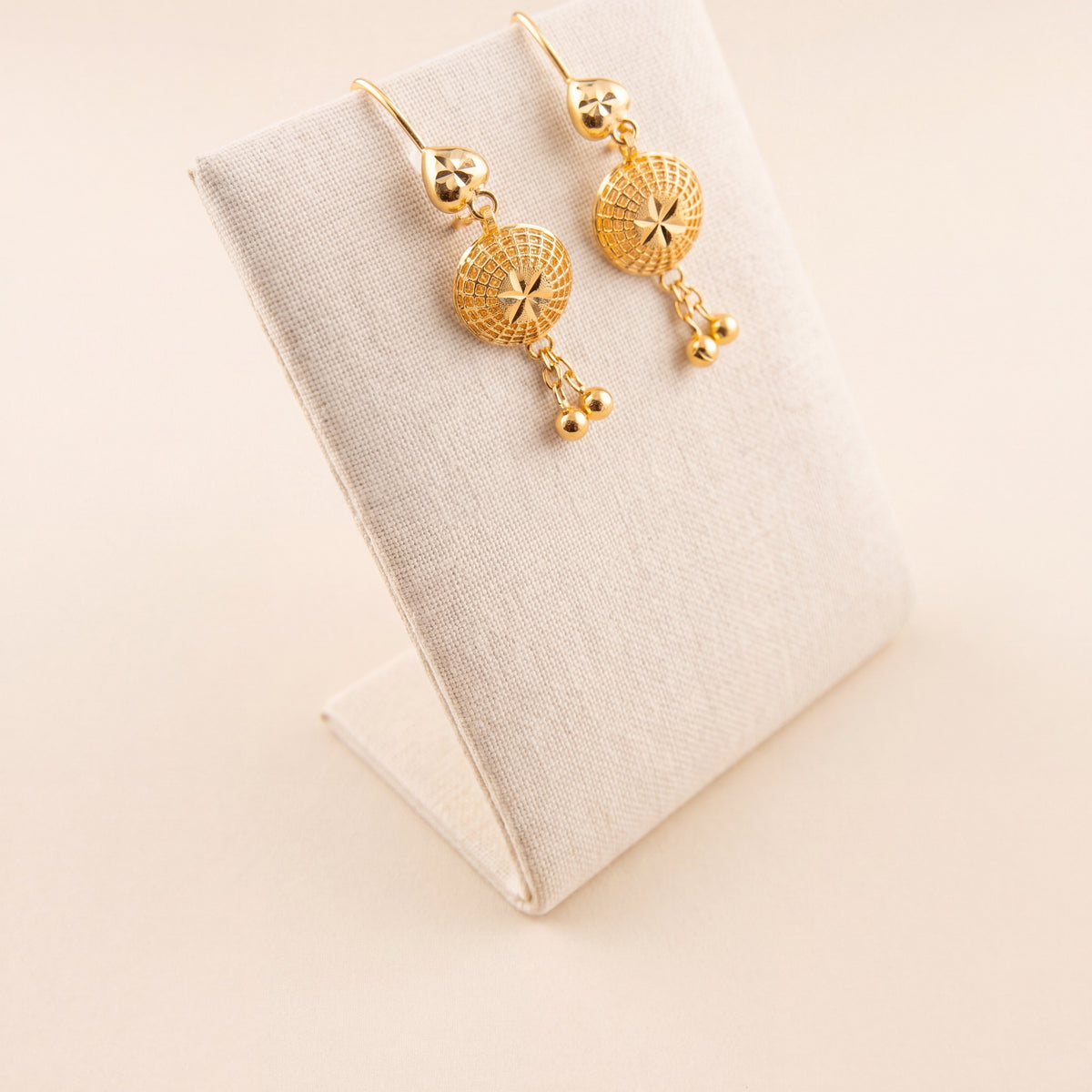 Kids RP Earrings 2 – Heart top, 925 silver 24K gold plated