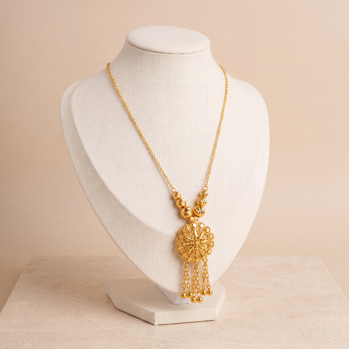 Kids RP Mala Necklace 1 on travertine