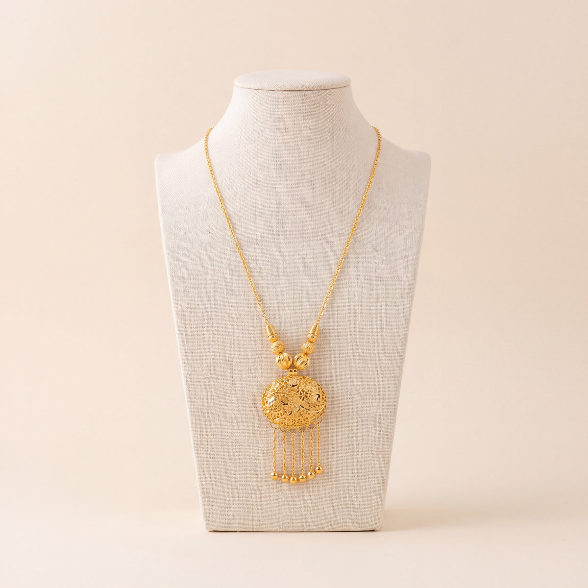 Kids RP Mala Necklace 17, 925 silver 24K gold plated