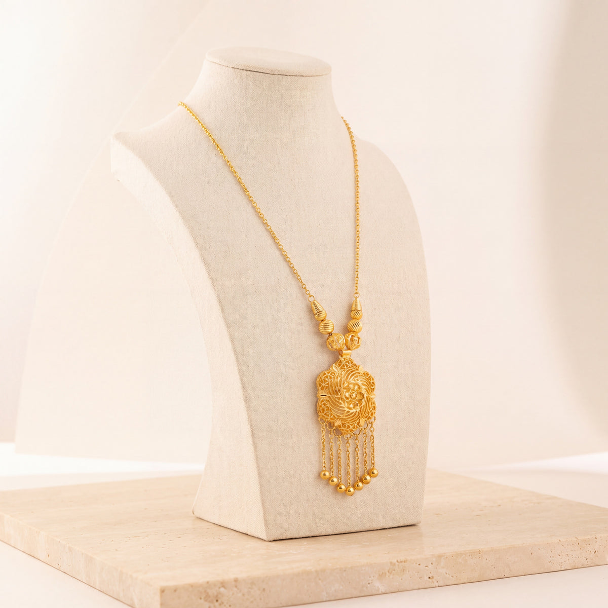 Kids RP Mala Necklace 18 on travertine