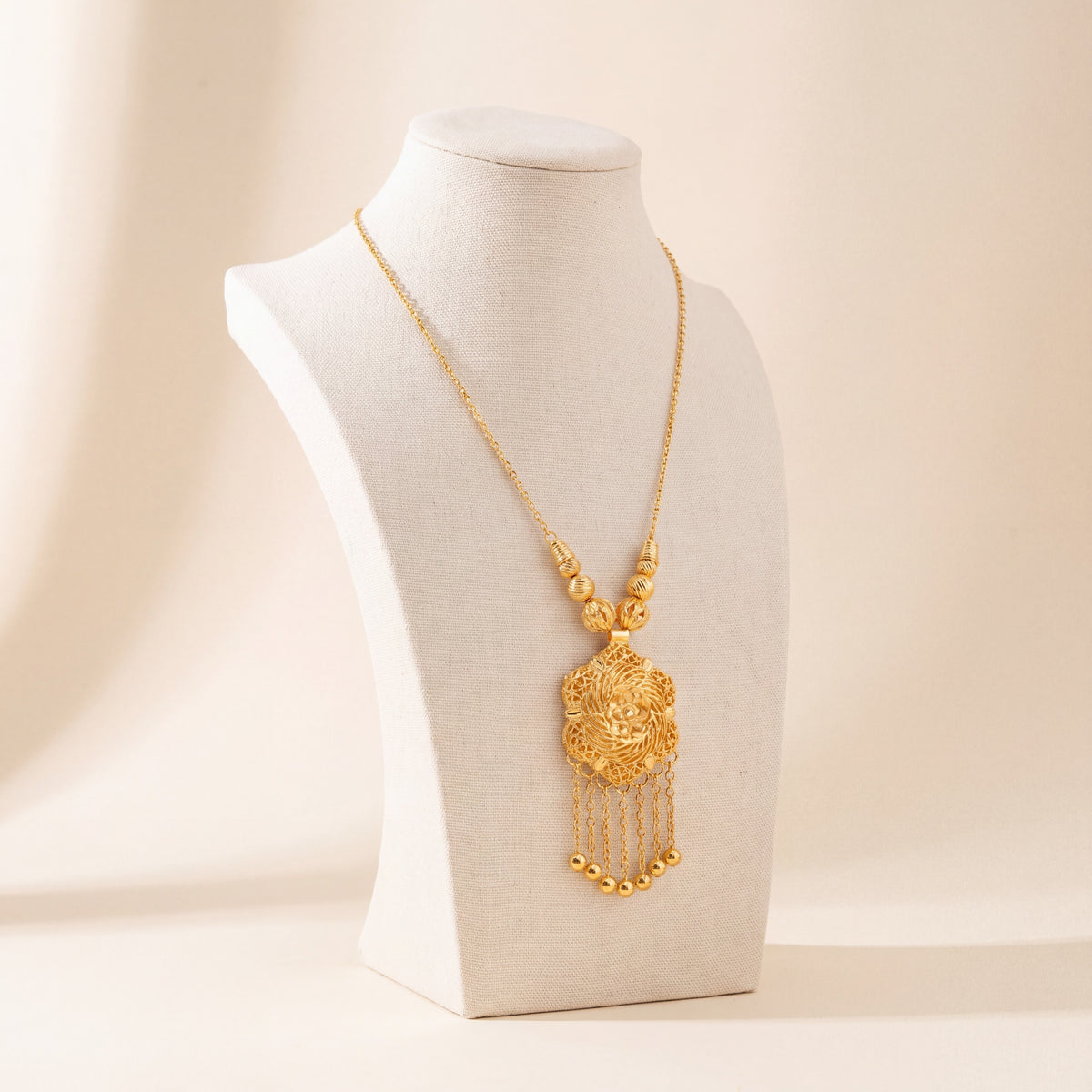 Kids RP Mala Necklace 18, 925 silver 24K gold plated