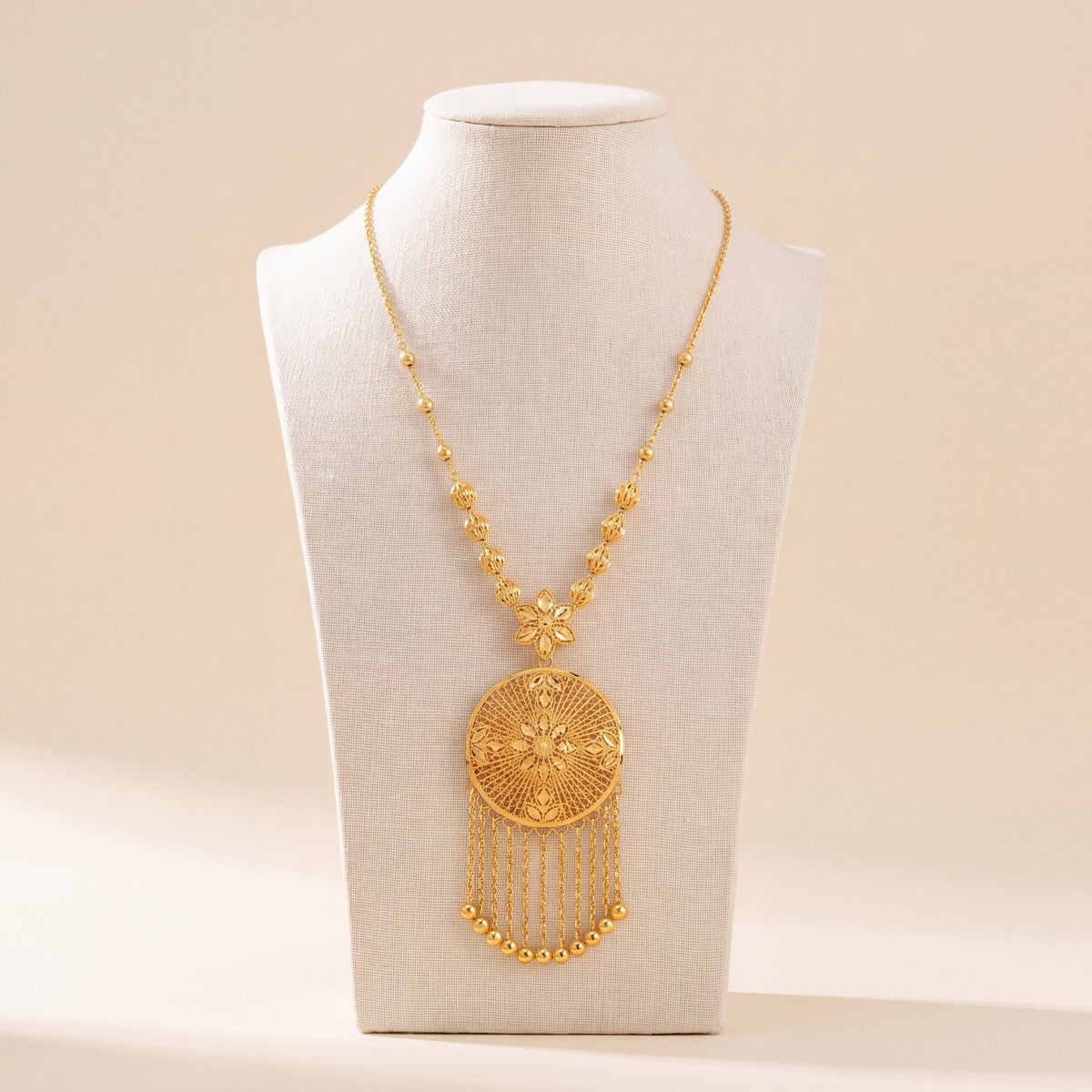 Kids RP Mala Necklace 20, 925 silver 24K gold plated