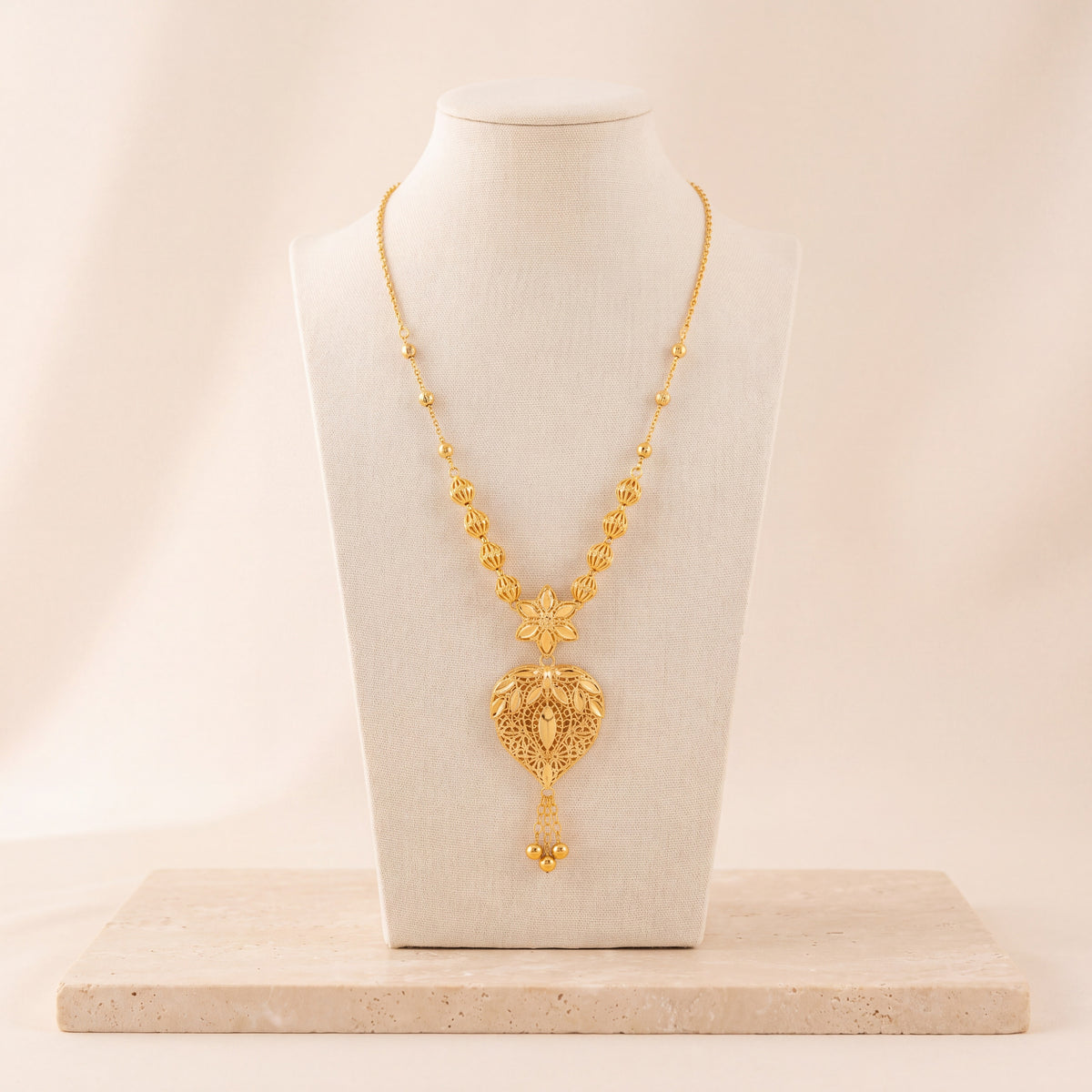 Kids RP Mala Necklace 22 on travertine