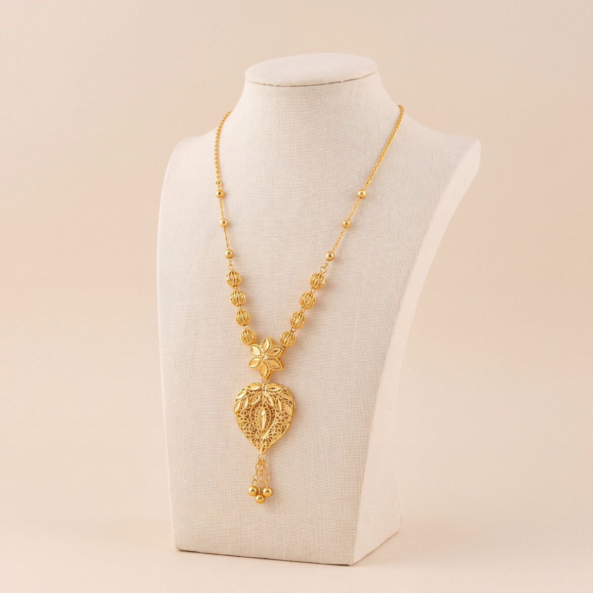 Kids RP Mala Necklace 22, 925 silver 24K gold plated
