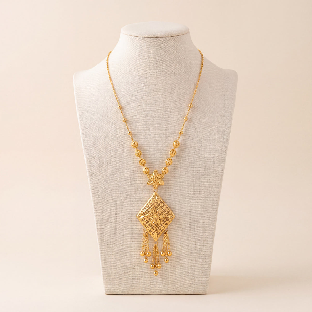 Kids RP Mala Necklace 24, 925 silver 24K gold plated