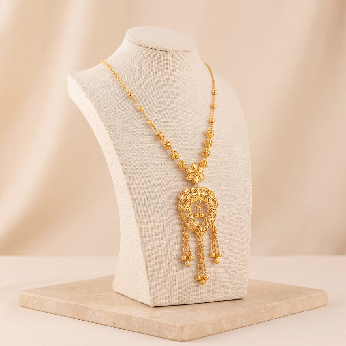 Kids RP Mala Necklace 26 on travertine
