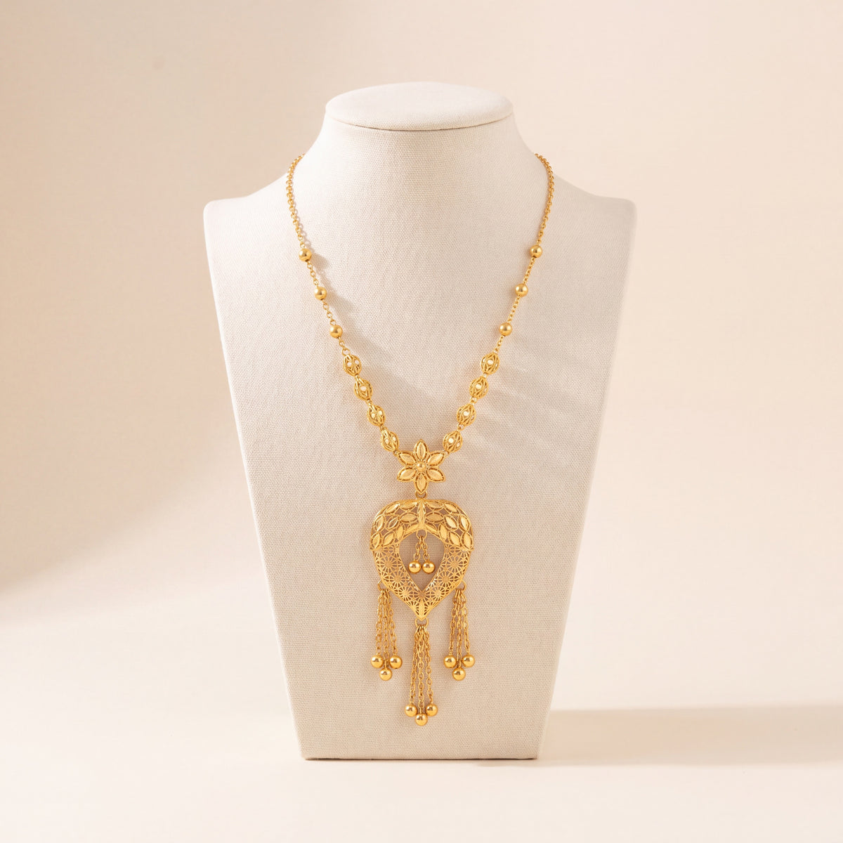 Kids RP Mala Necklace 26, 925 silver 24K gold plated
