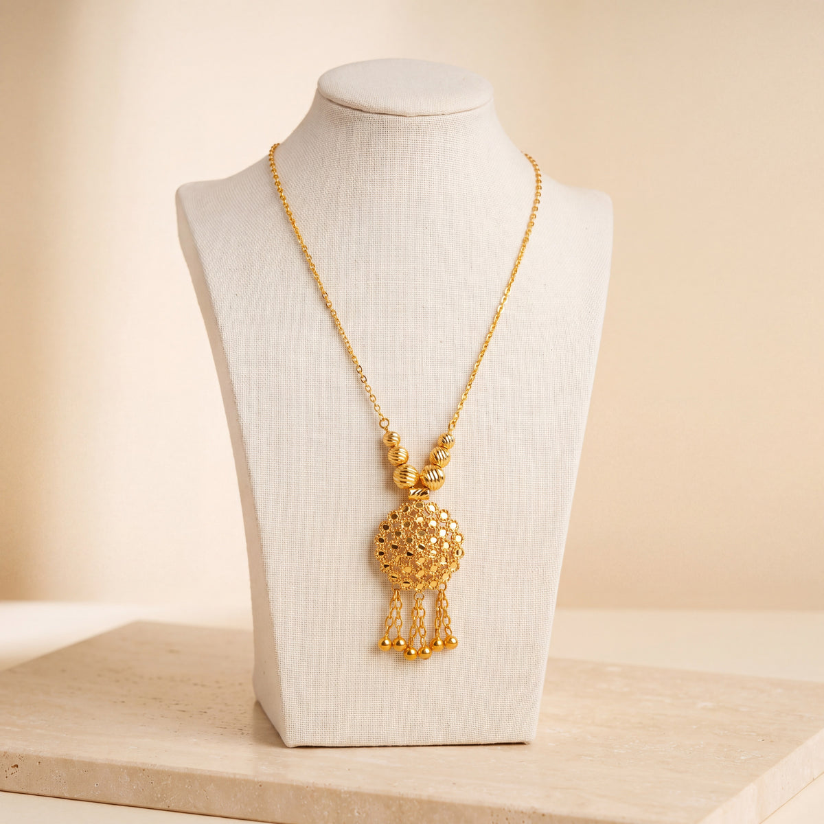 Kids RP Mala Necklace 3 on travertine