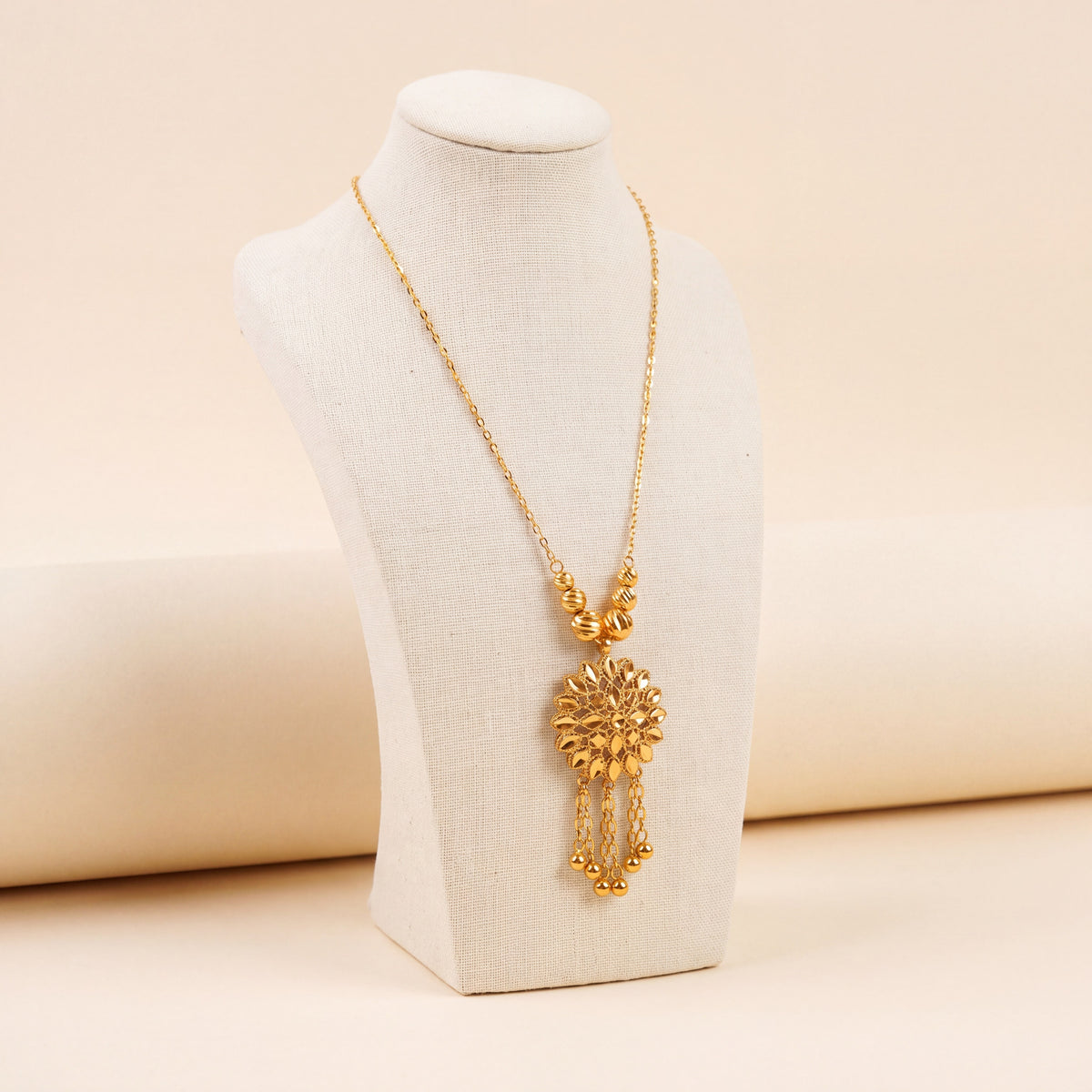Kids RP Mala Necklace 5, 925 silver 24K gold plated