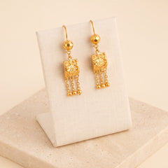Kids Square Earrings 1 on travertine
