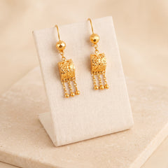 Kids Square Earrings 3 on travertine