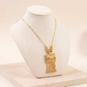 Kids Square Mala Necklace 1 on travertine