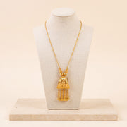 Kids Square Mala Necklace 2 on travertine