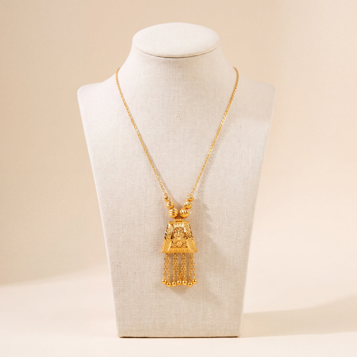 Kids Square Mala Necklace 2, 925 silver 24K gold plated