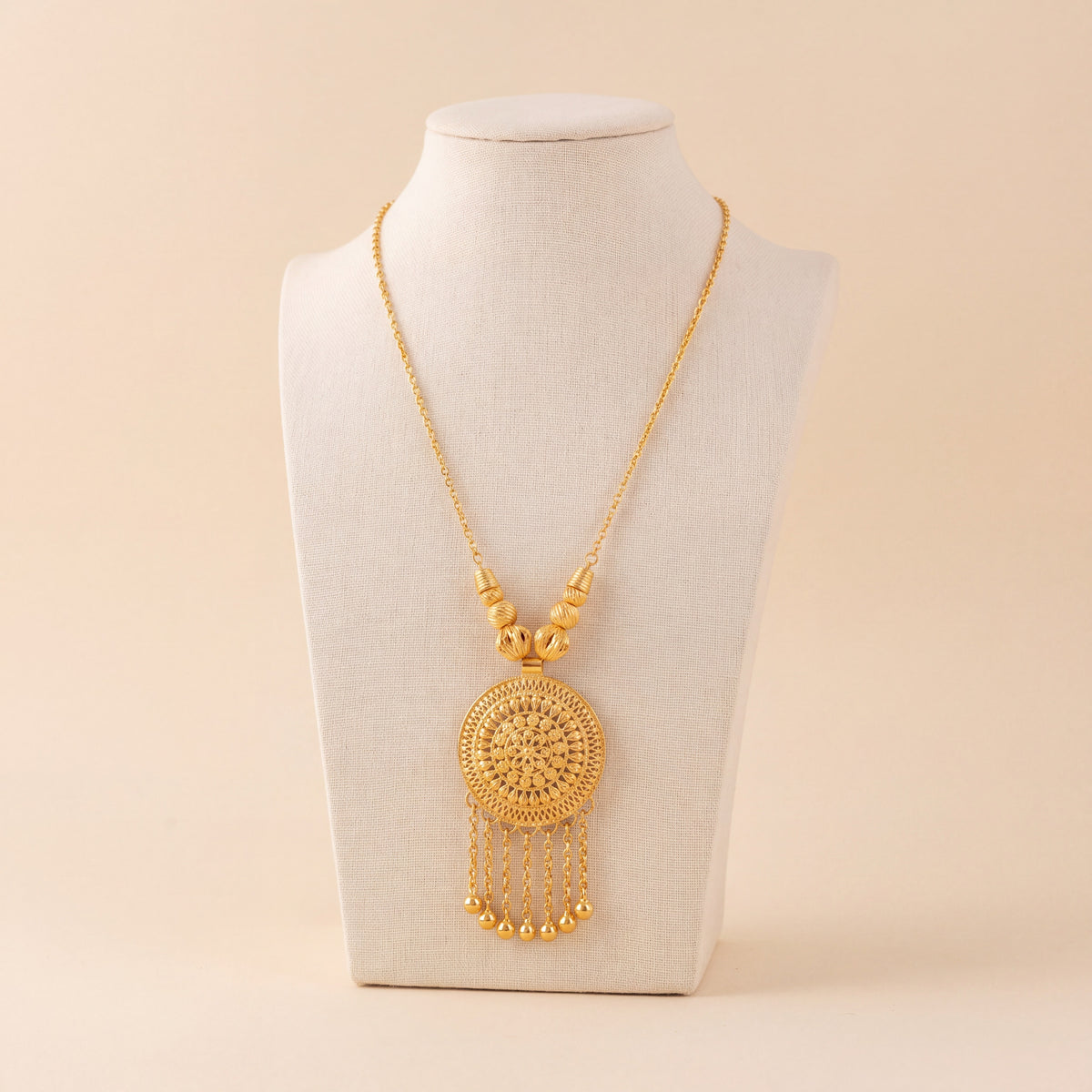 Kids Stamp Mala Necklace 1, 925 silver 24K gold plated