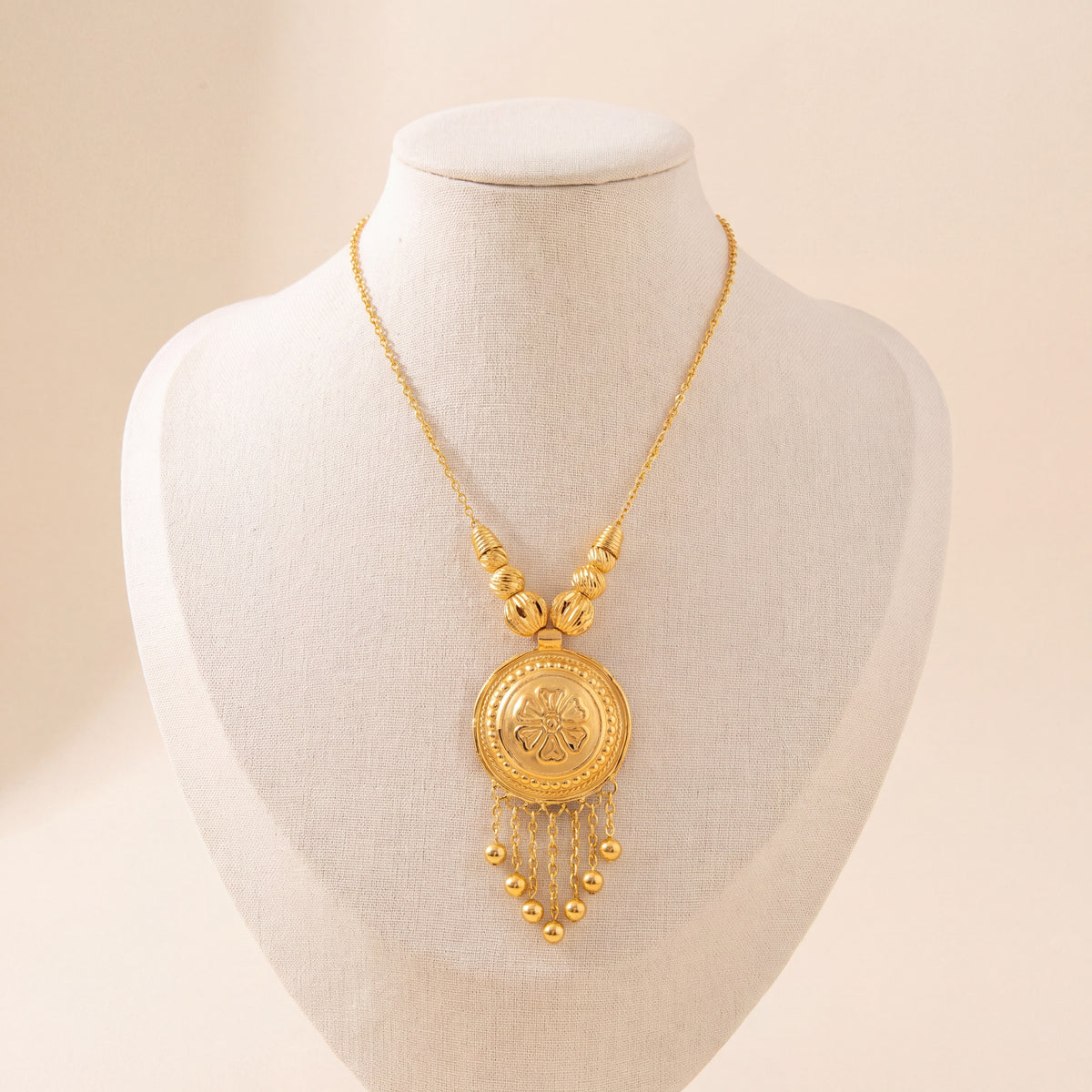 Kids Stamp Mala Necklace 3, 925 silver 24K gold plated