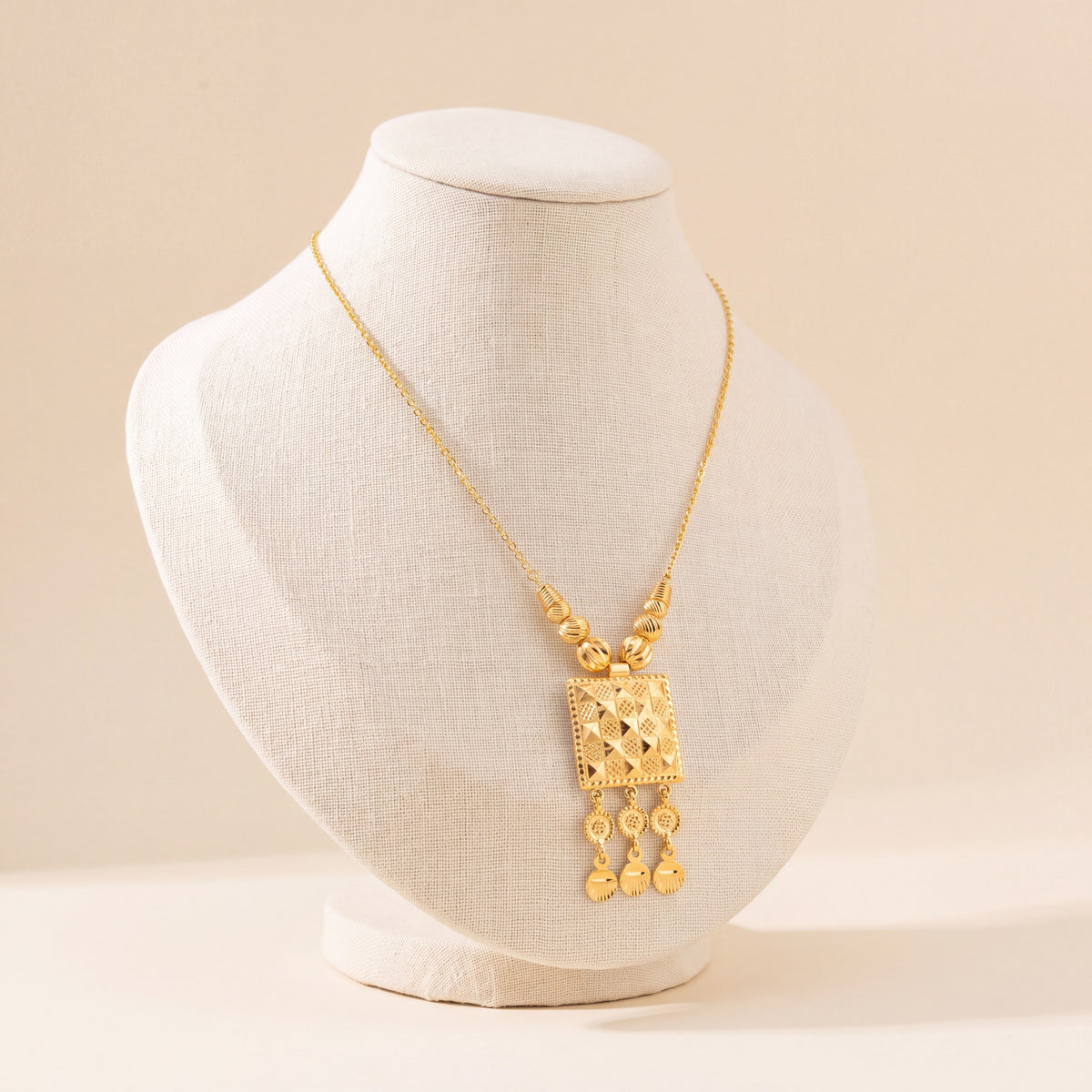 Kids Stamp Mala Necklace 4, 925 silver 24K gold plated