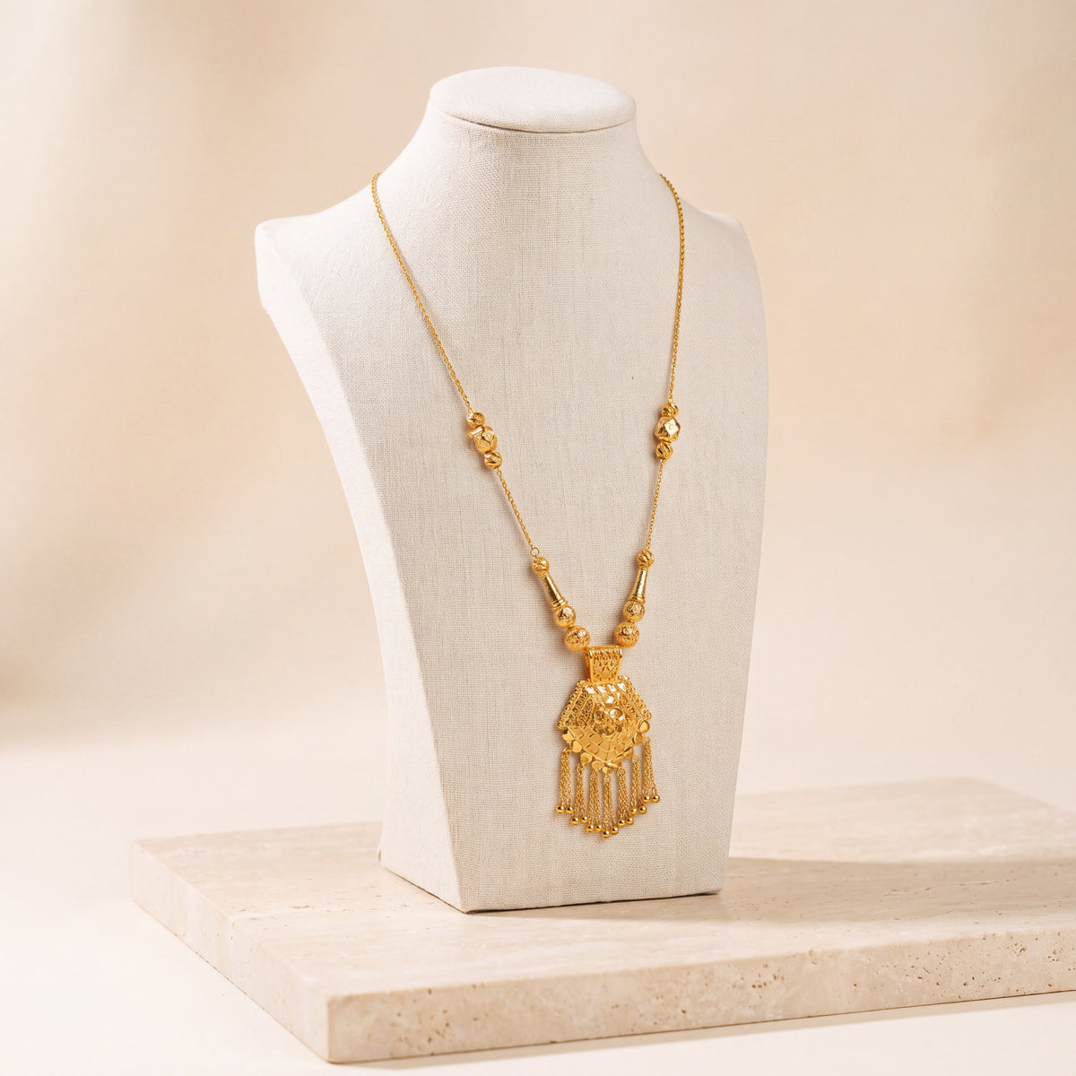 Kids Traditional Mala Necklace 15 on travertine