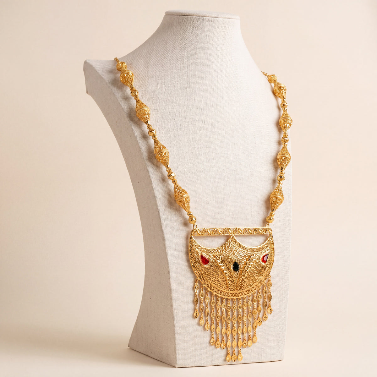 Moon Mala Necklace Big 6, 925 silver 24K gold plated