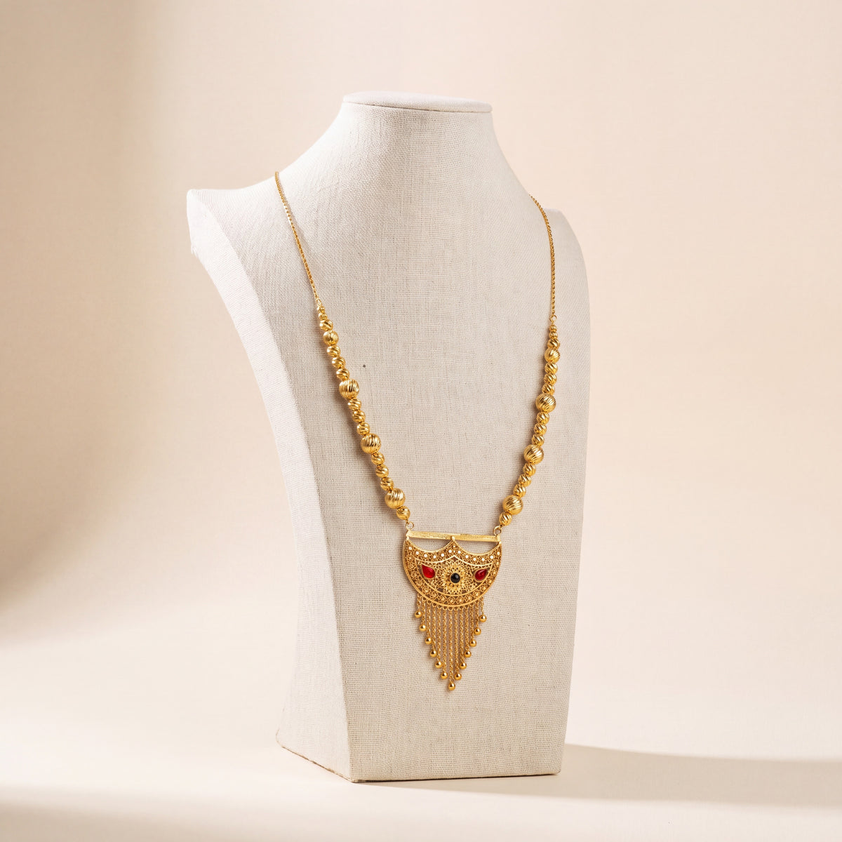 Moon Mala Necklace Small 11, 925 silver 24K gold plated