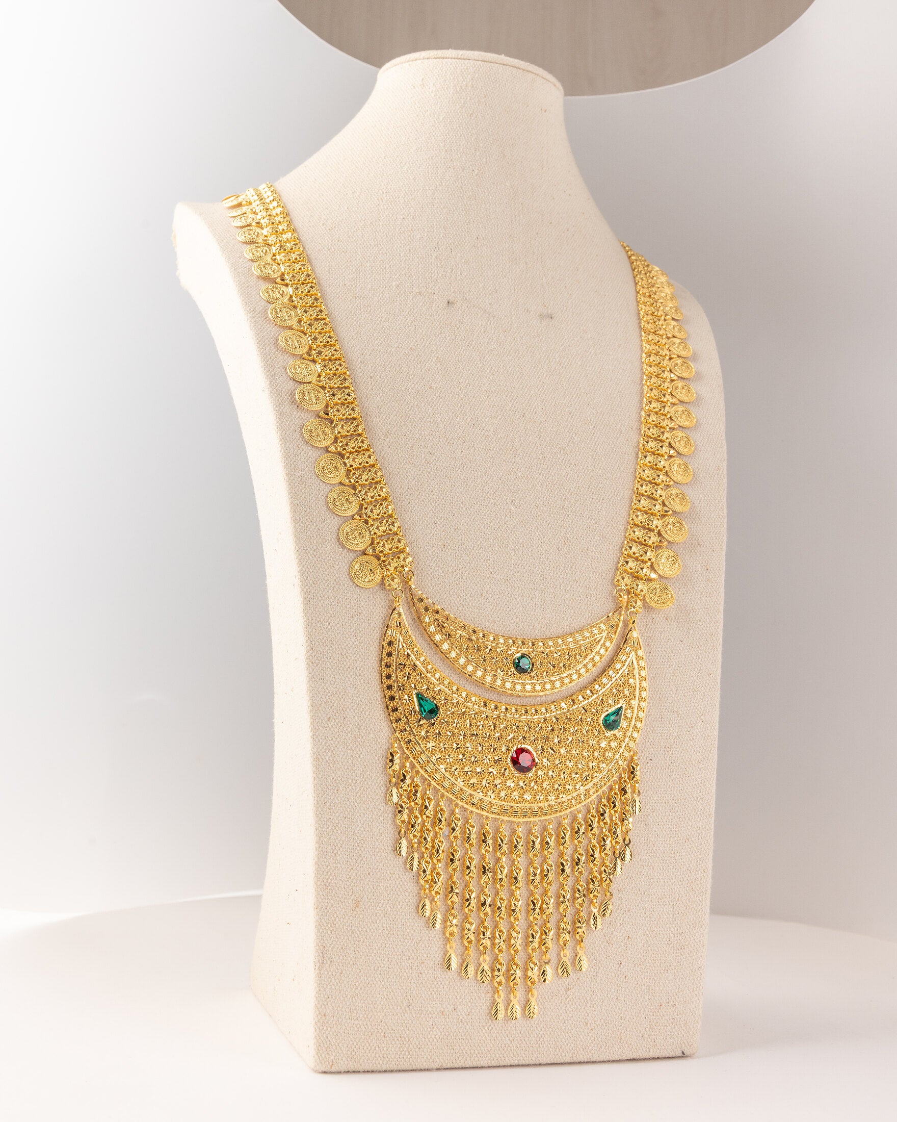 Moon Shaped Moria (D55) - 925 Silver & 24K Gold Plated - Falaq Jewellery Oman