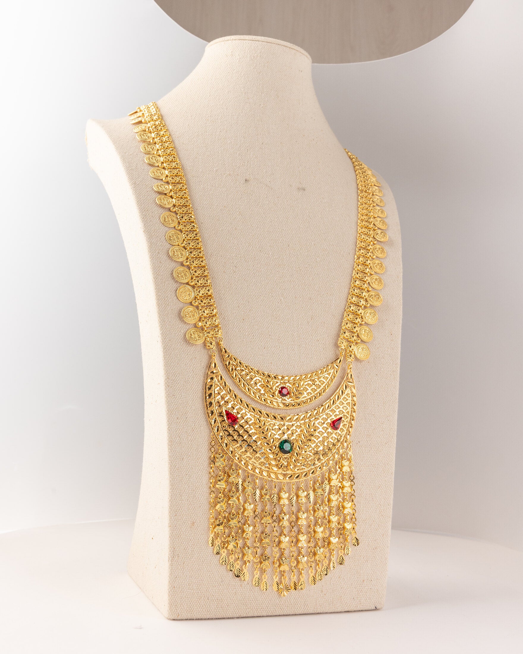 Moon Shaped Moria (D60) - 925 Silver & 24K Gold Plated - Falaq Jewellery Oman