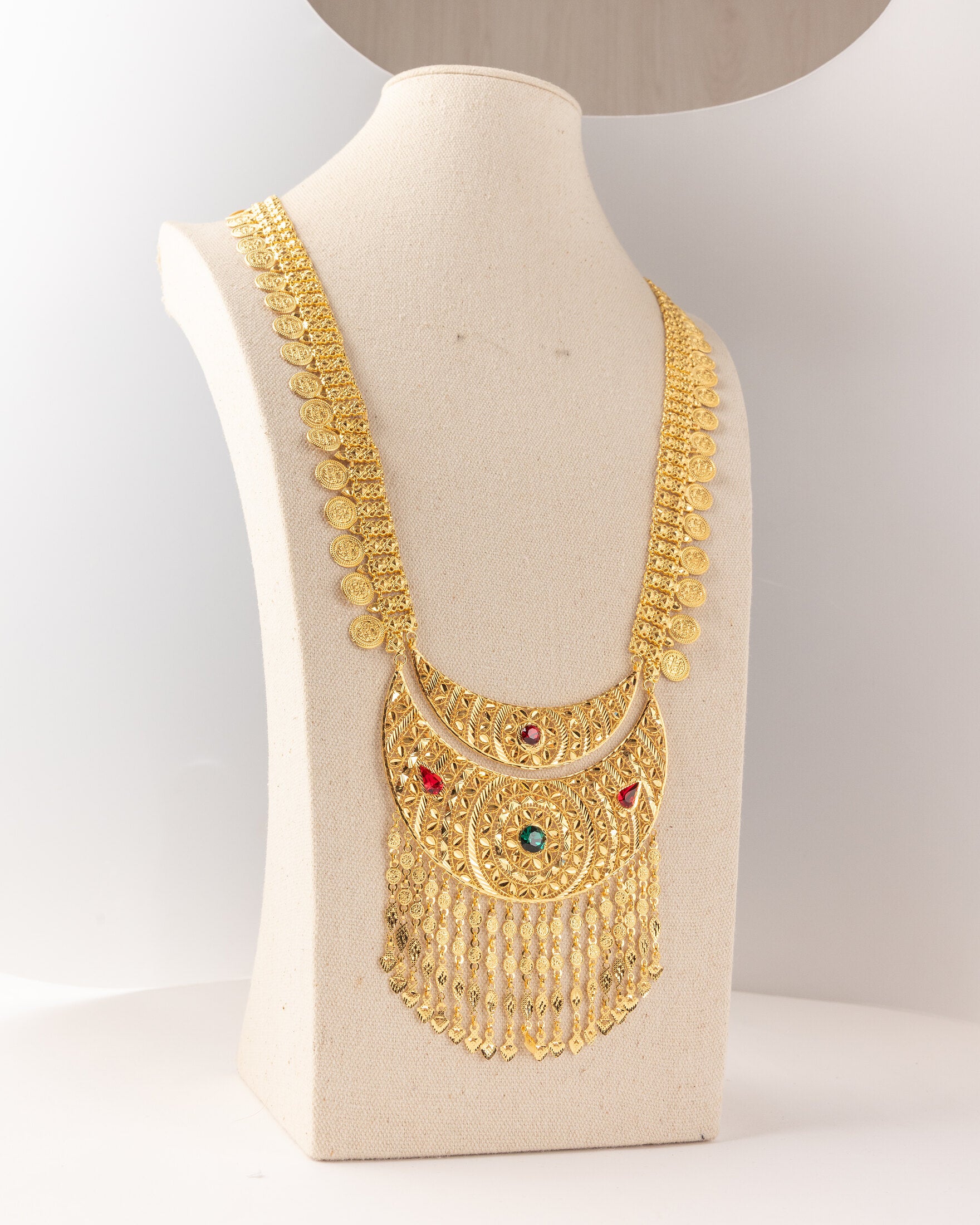 Moon Shaped Moria (D61) - 925 Silver & 24K Gold Plated - Falaq Jewellery Oman