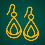 Moria Ear Rings (V6) - 925 Silver & 24K Gold Plated - Falaq Jewellery Oman
