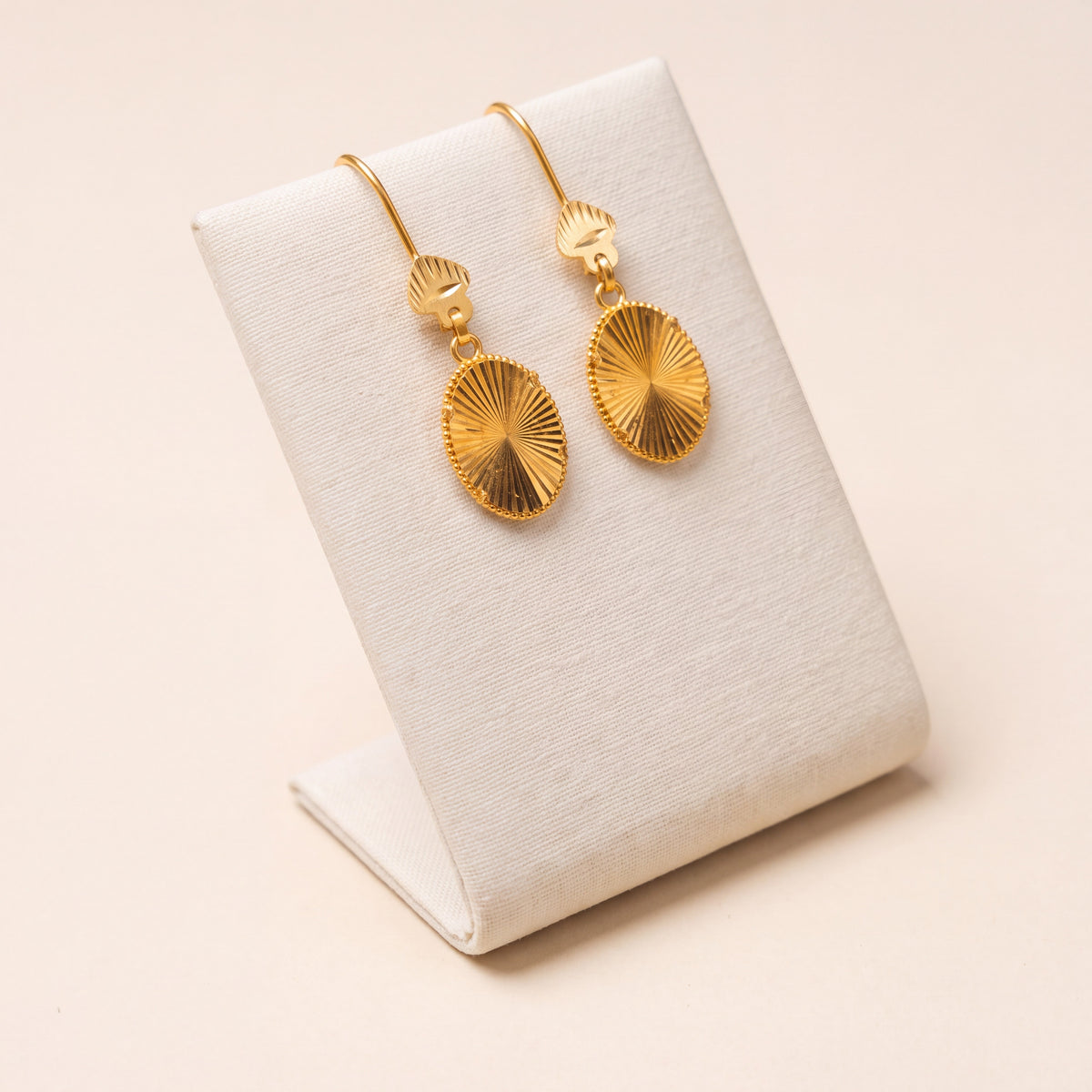 Oval Earrings (V1) – Without chains, 925 silver 24K gold plated