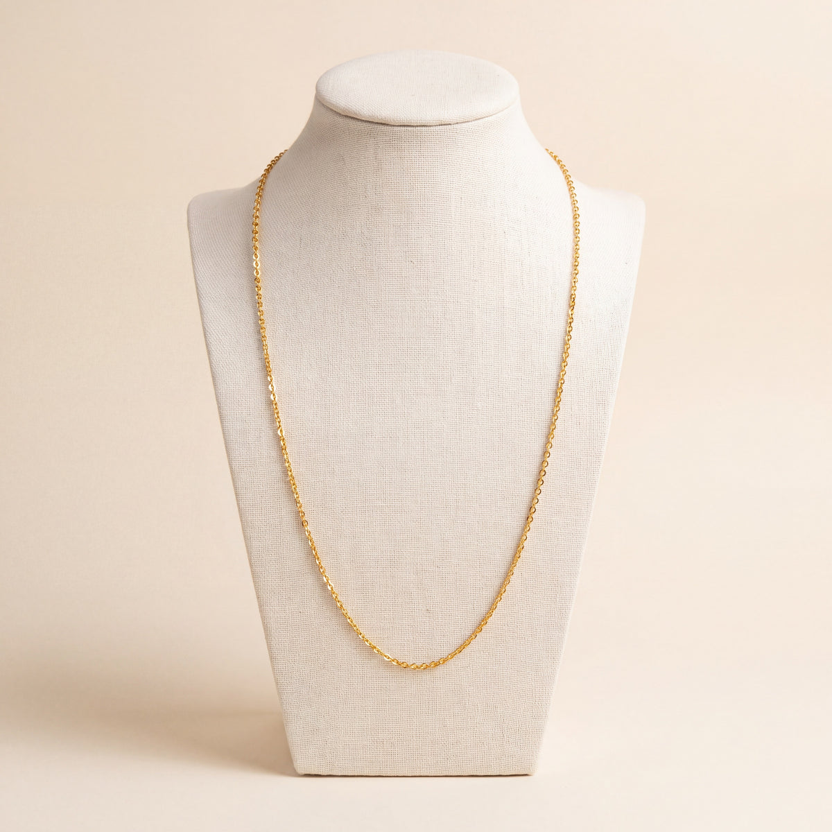 Round Link Chain, 925 silver 24K gold plated