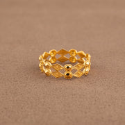 RP Band/Dabla (D75) - 925 Silver & 24K Gold Plated - Falaq Jewellery Oman