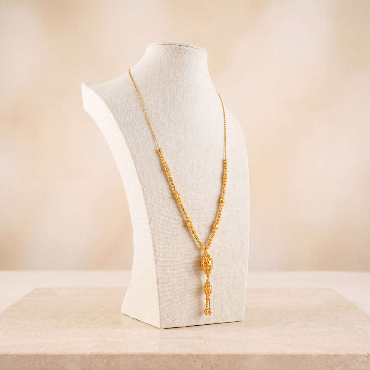 RP Beads Mala Necklace 2 on travertine