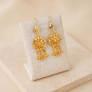 RP Earrings 1 – 5 ball dangles, on travertine