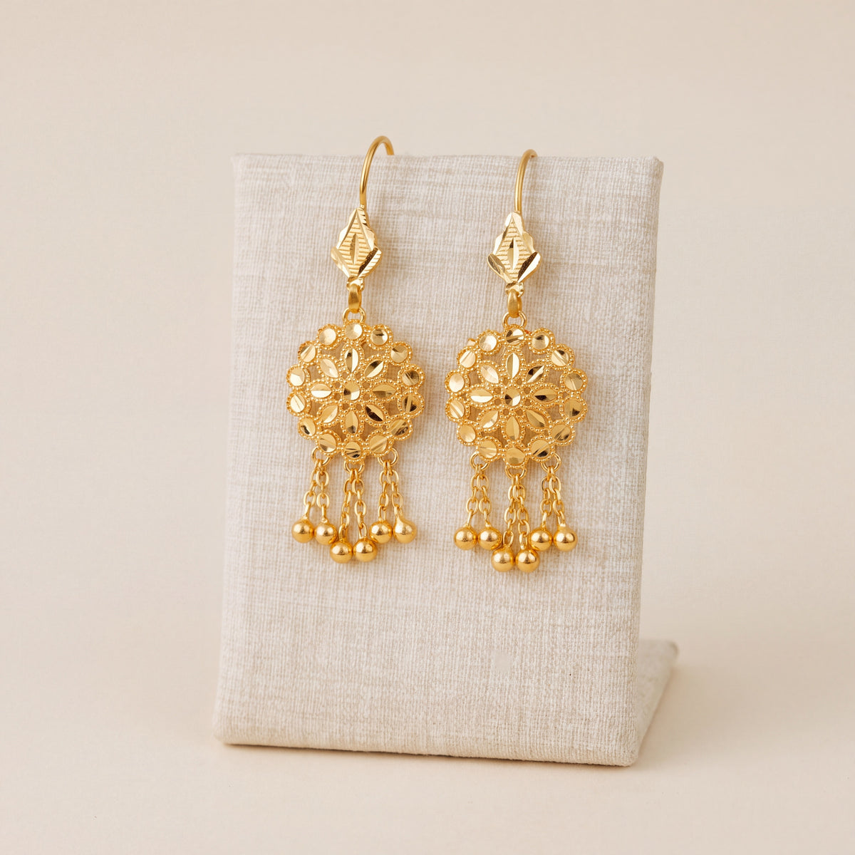 RP Earrings 1 – 5 ball dangles, 925 silver 24K gold plated